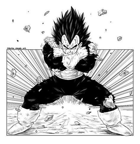 Drawing - Vegeta Black And White by Darko Babovic | Simple art, Art, Dragon ball super manga