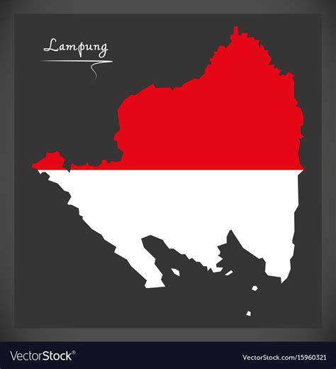 Lampung indonesia map with indonesian national Vector Image