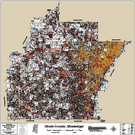 Hinds County Mississippi 2017 Wall Map, Hinds County Mississippi 2017 Plat Book, Hinds County ...