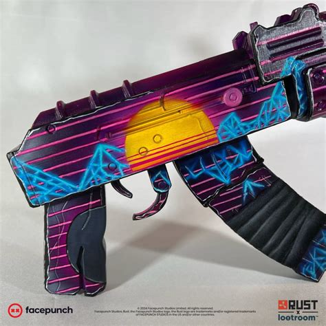 Rust LIFE-SIZE Assault Rifle Retrowave Skin 1:1 Gun Prop, 48% OFF