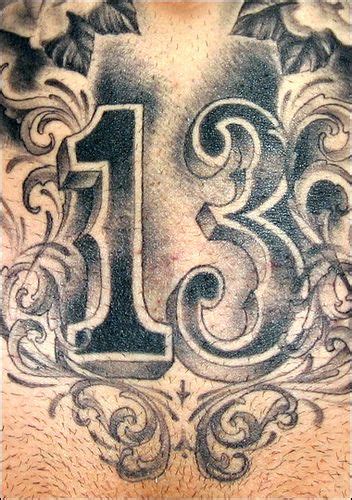 Number 13 tattoo | 13 tattoos, Tattoo lettering, First tattoo