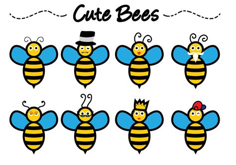 Cute Bee Vectors 94316 Vector Art at Vecteezy