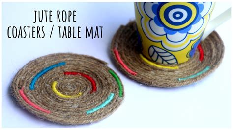DIY Coasters - Jute Craft | How To Make Jute Rope Mat at Home | Custom Coasters - YouTube