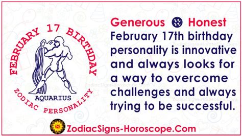 February 17 Zodiac (Aquarius) Horoscope Birthday Personality and Lucky Things