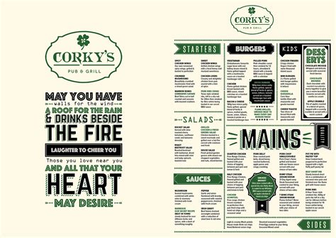 Corkys Menu Design on Behance