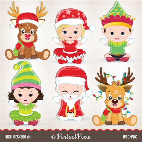 Christmas babies clipart Santa baby PNG sublimation | Etsy