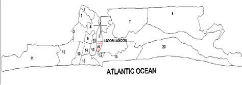 Map of Lagos state showing the 20 local governments Source: Lagos State... | Download Scientific ...