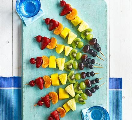 Rainbow fruit skewers recipe | BBC Good Food