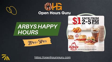 Arby’s Happy Hour Timings, Menu and Deals (Updated 2024) - Open Hours Guru