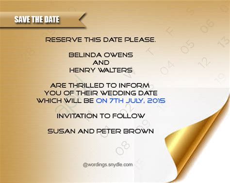 Save The Date Wording Samples – Wordings and Messages