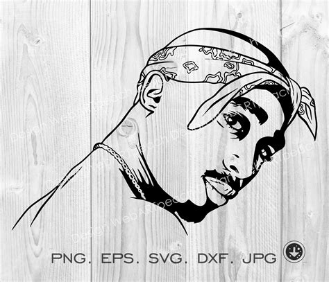 Tupac Stencil Black And White