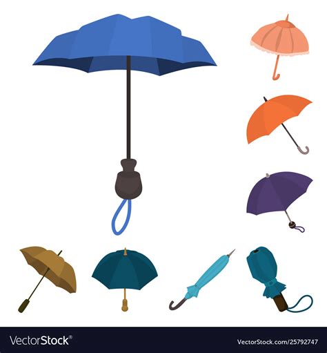 Isolated object umbrella and rain logo set Vector Image