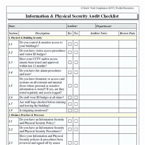 Physical Security Risk Assessment Report Template | Free Design Template