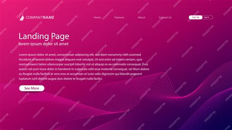 Premium Vector | Minimalist landing page background template with curved lines