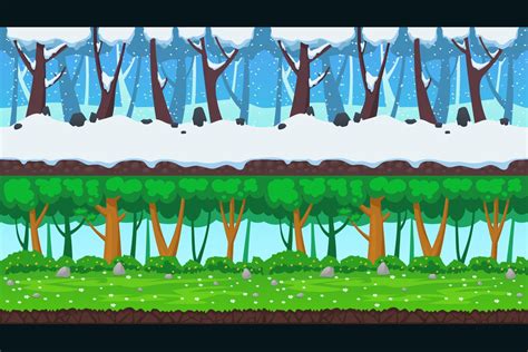 Cartoon Forest 2D Backgrounds - CraftPix.net