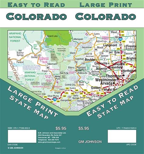 Colorado Large Print, Colorado State Map - GM Johnson Maps