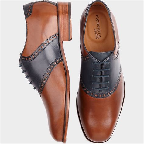 Florsheim Cognac and Navy Oxford Saddle Shoes | Mens Wearhouse | Dress ...