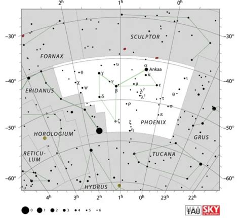 Phoenix constellation map | Star Facts