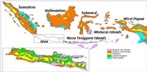 Agro-ecological zones of Indonesia (adapted from Central Agency of Soil ...