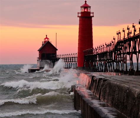 Grand Haven, Mich. Lighthouse by Tim Largent Grand Haven, Water Wheel, Light House, Pure ...