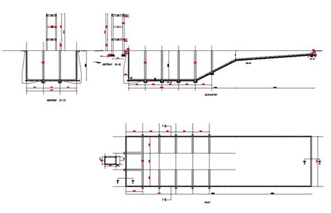 Swimming pool section plan and elevation 2d view layout dwg file - Cadbull