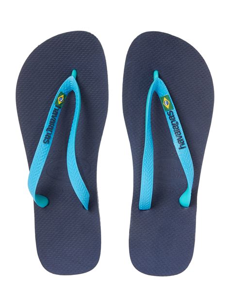 Havaianas Brazil Mix Flag Logo Flip Flops in Blue for Men | Lyst