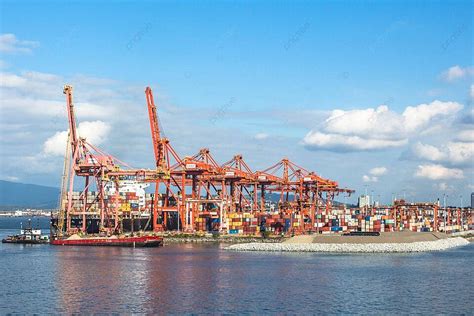 Container Port Terminal In Vancouvercanada Ship Heavy International Photo Background And Picture ...