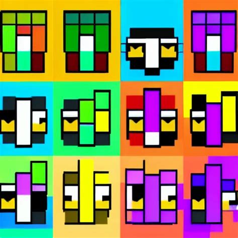 geometry dash icon sprite sheet | Stable Diffusion