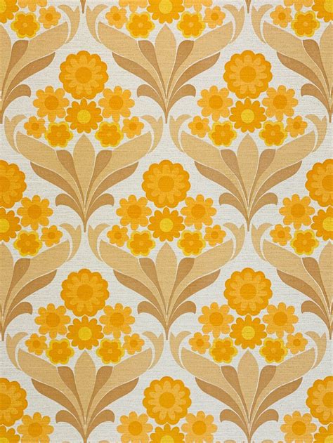 Retro Floral Wallpaper 70s | Vintage Wallpapers - Online Shop