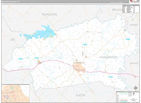 Washington County, TX Wall Map Premium Style by MarketMAPS