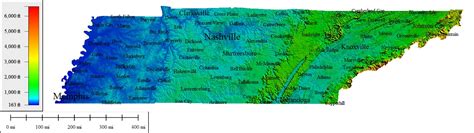 Tennessee Elevation Map With Cities / This tool can be used to find an estimate for the ...