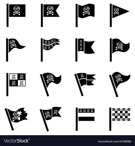 Pirate flag for design on white Royalty Free Vector Image