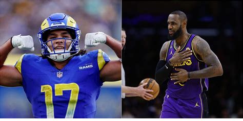 Watch: NFL's Puka Nacua finds entertainment in watching LeBron James highlights while girlfriend ...