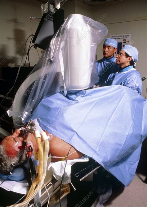 Patient undergoing laser lithotripsy procedure - Stock Image - M700 ...