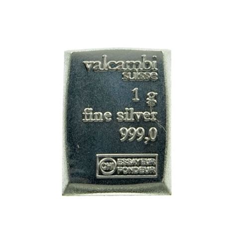 Valcambi Suisse 1gm Silver Bar