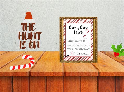 Candy Cane Hunt Printable Game with Board Game