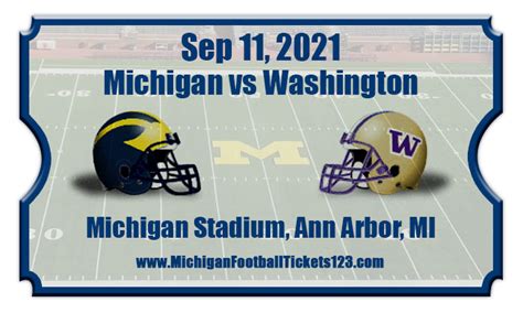 Michigan Wolverines vs Washington Huskies Football Tickets | 09/11/21