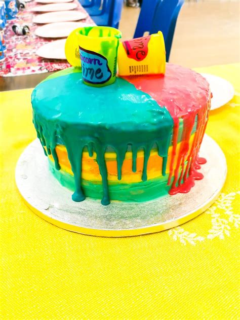 Slime Party Drip Cake Recipe - All She Loves... Slime Drip Cake