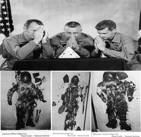 Apollo 1 Astronauts Ed White (left), Gus Grissom (center), & Roger B ...