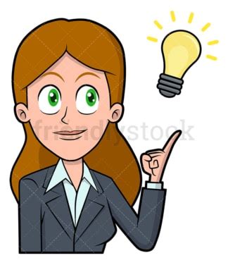 Businesswoman With Fascinating New Idea Vector Cartoon - FriendlyStock