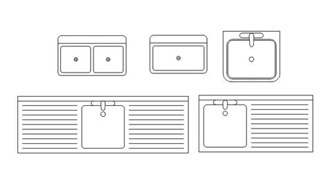 Kitchen sink and dishwasher plan cad blocks in AutoCAD, dwg file. - Cadbull