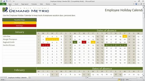 Employee Holiday Calendar - YouTube