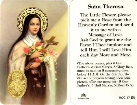 St Therese Prayer Card Printable - Printable Cards