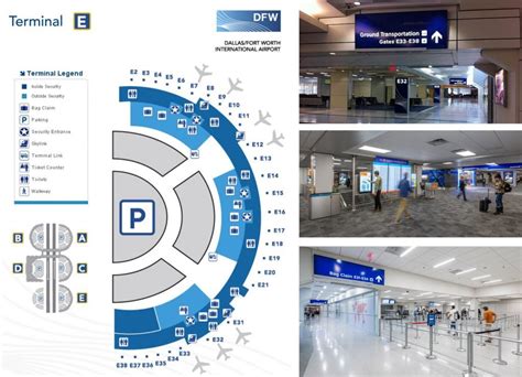 Terminal E map DFW Airport. Gate Dallas Fort Worth Airport