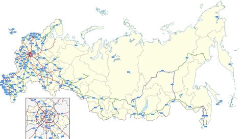 Russian highway map - Map of Russian highway (Eastern Europe - Europe)