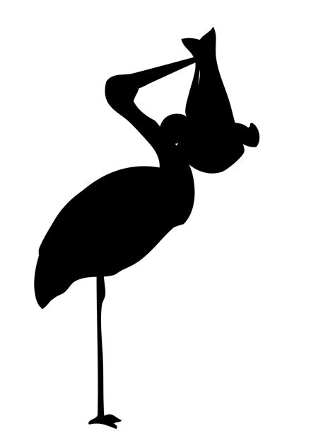 Stork With Baby Silhouette Free Stock Photo - Public Domain Pictures