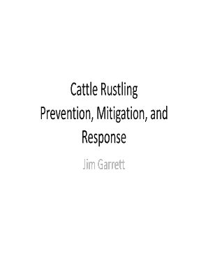 Fillable Online Cattle Rustling Prevention, Mitigation, and Response ...