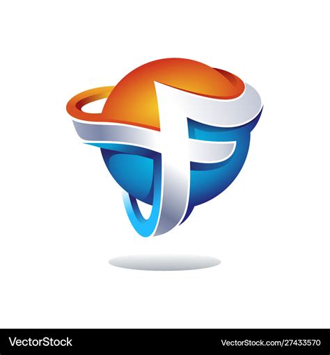 Abstract letter f logo design inspiration Vector Image