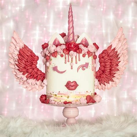 Valentine Unicorn Cake by With Love & Confection | - CakesDecor