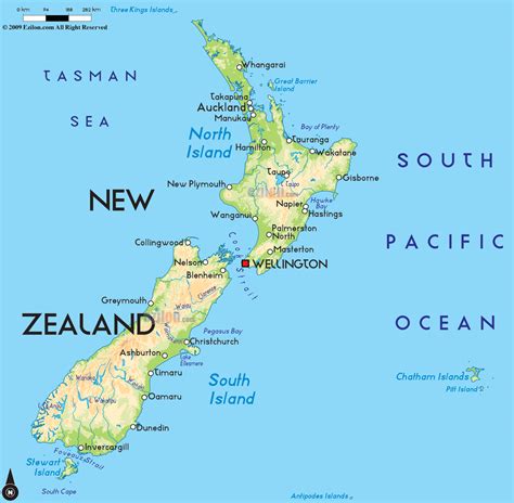 Road Map of New Zealand and New Zealand Road Maps